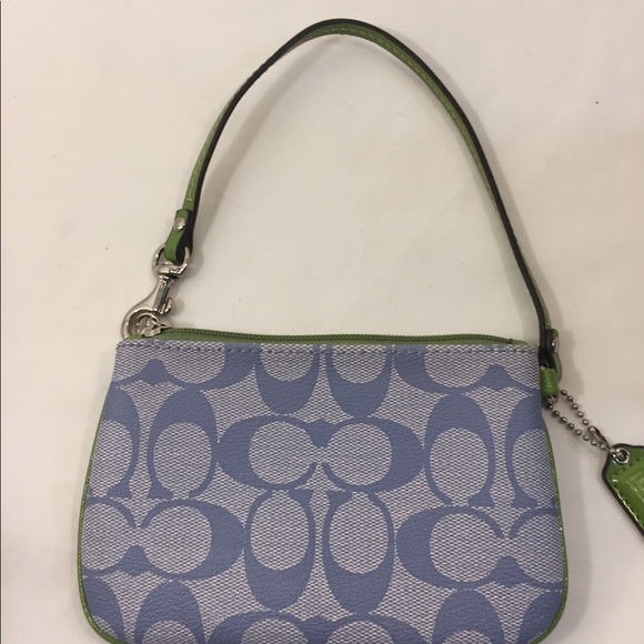 Like New Coach Wristlet Blue Green Bone colors - Picture 6 of 10